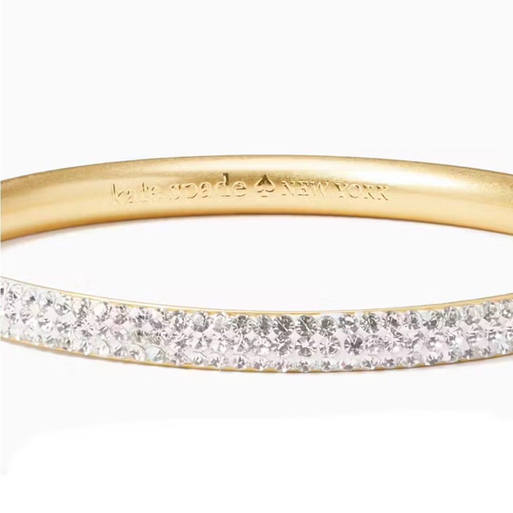 Kate Spade Gold Razzle Dazzle Bangle Bracelet ~ Prom Wedding Rhinestone Bling - Picture 3 of 4